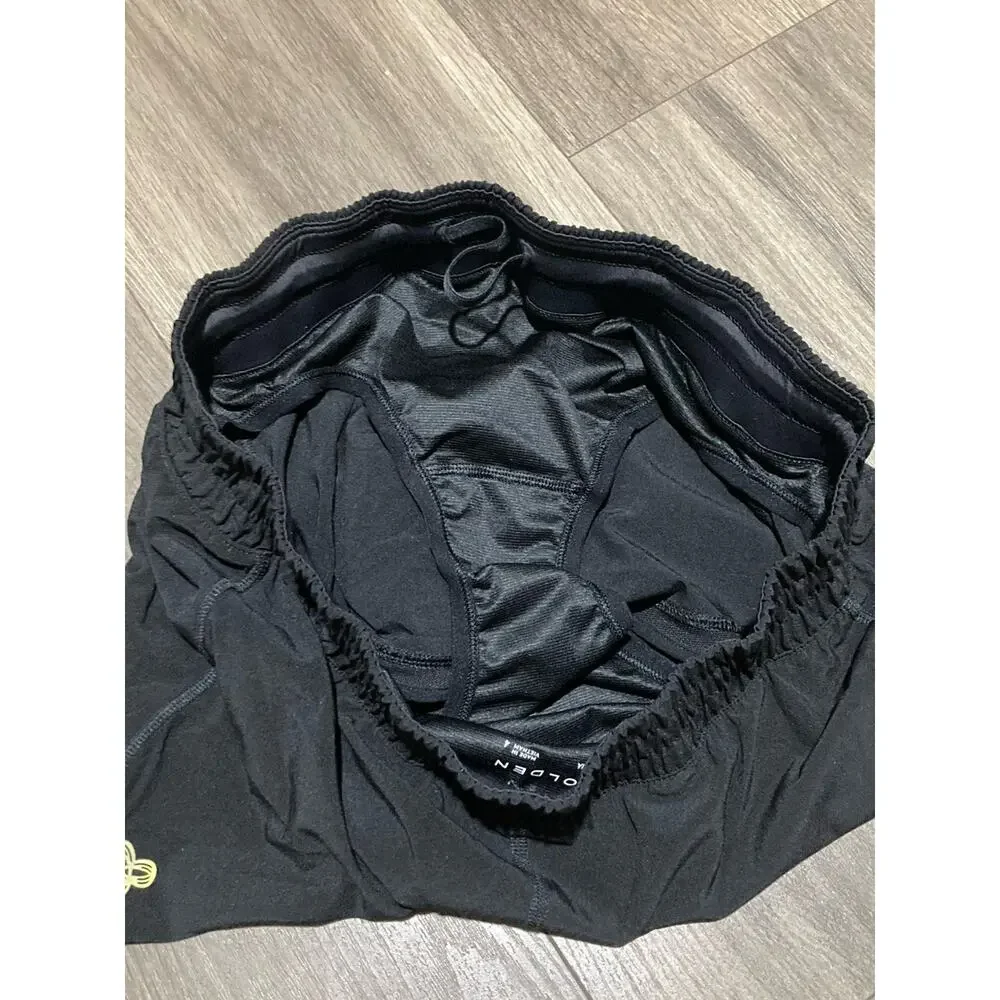 Aritzia Golden Black Running Shorts Elastic Waist Layered Size 4 Athletic Small